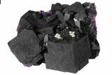 Dark Purple Cubic Fluorite Crystal Cluster - China #132778-1